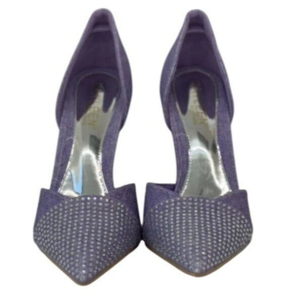 KAYLEEN / Net-26 / Purple / Rhinestone / Pointed-Toe High Heels / Elegant Formal SHOES BY FLOR