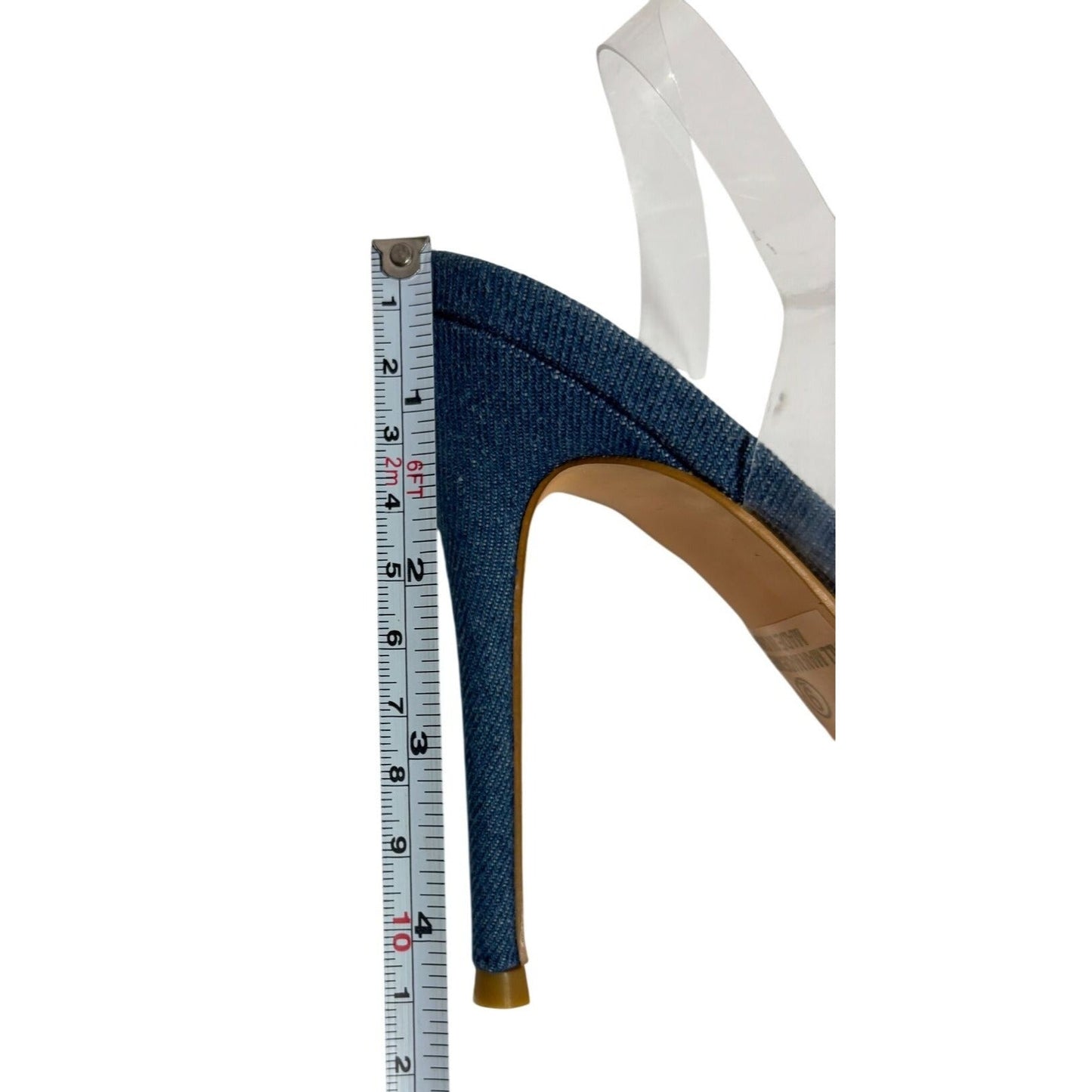 OLIVIA FERGUSON / Valentina / Blue / Open-Toe Heeled / Sandals With Rhinestone / Detailing & PVC Straps / Size 10 SHOES BY FLOR