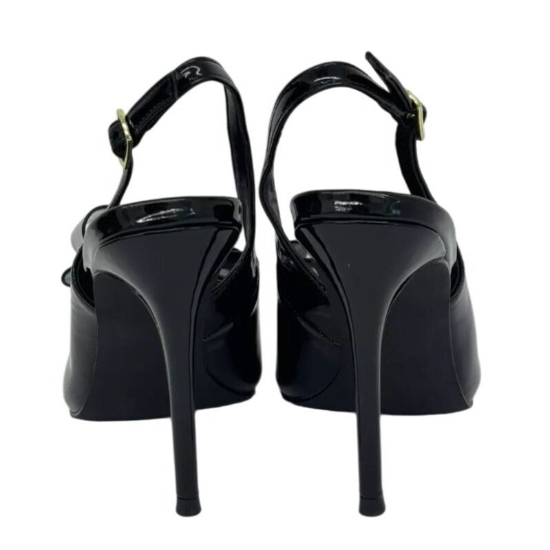 LILIANA / Lana -1 / Black / Patent / Slingback / Heels / With Bow Detail & Pointed Toe SHOES BY FLOR