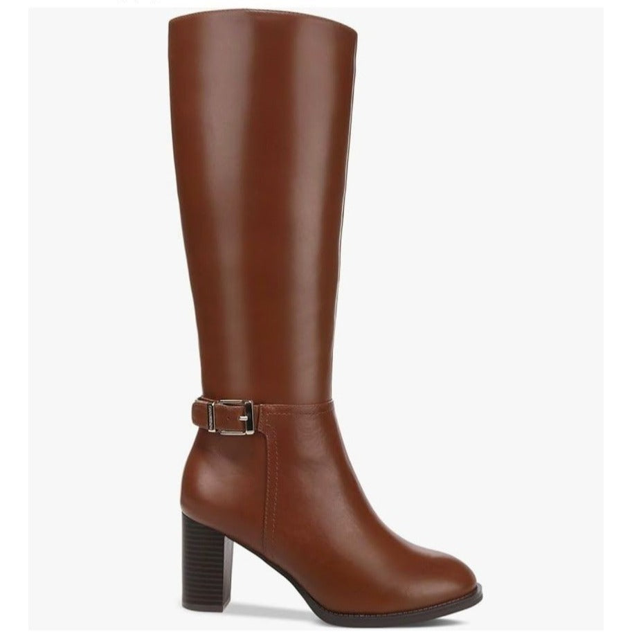 GIANI BERNINI / Lennoxxp / Leather / Tall / Knee-High / Boots / Conac / Size 10M / Buckle & Block Heel / SALE