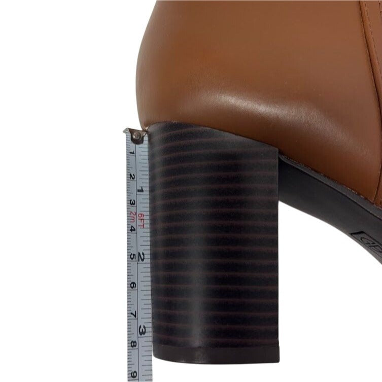 GIANI BERNINI / Lennoxxp / Leather / Tall / Knee-High / Boots / Conac / Size 10M / Buckle & Block Heel / SALE