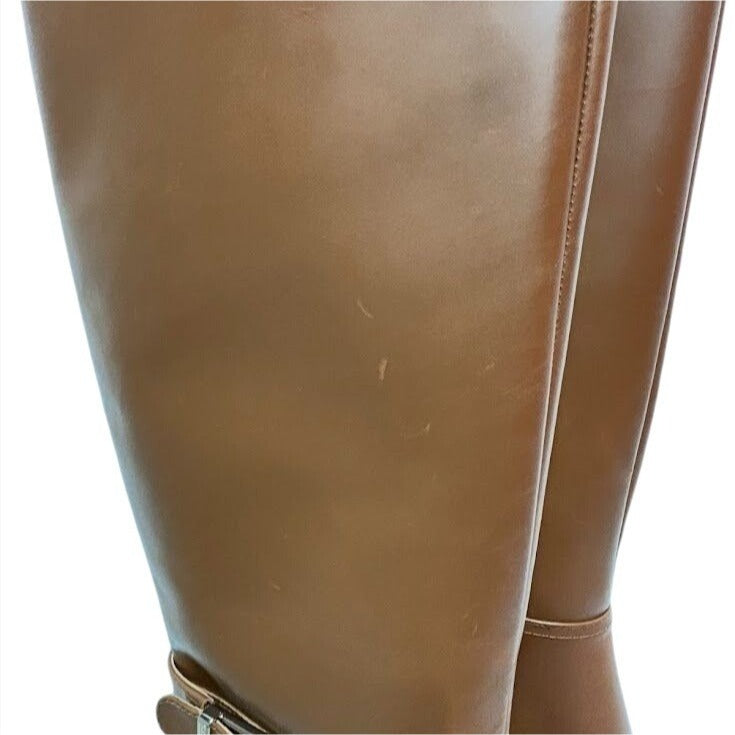 GIANI BERNINI / Lennoxxp / Leather / Tall / Knee-High / Boots / Conac / Size 10M / Buckle & Block Heel / SALE