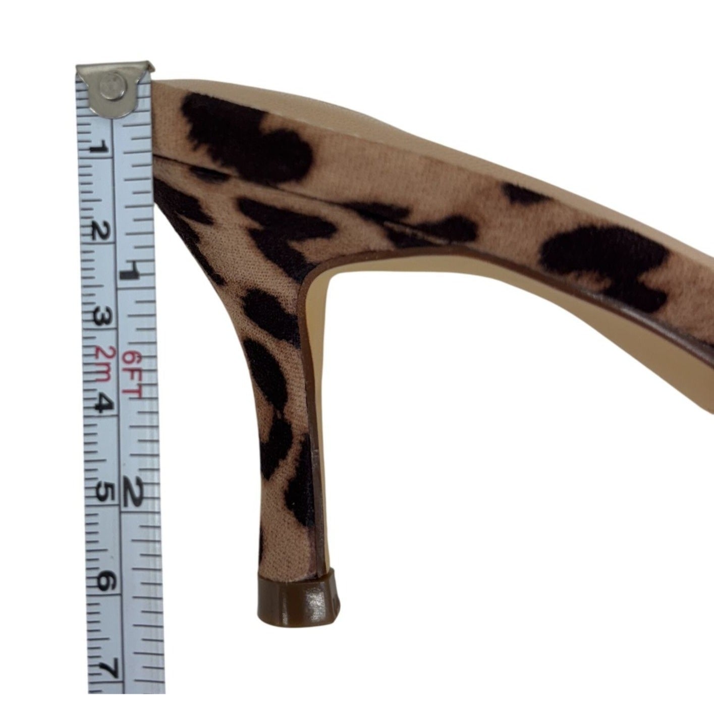 LILIANA / Romantic-1 Leopard Print / Pointed Toe Mules With Rhinestone Bow Embellishment & Kitten Heels SHOES BY FLOR
