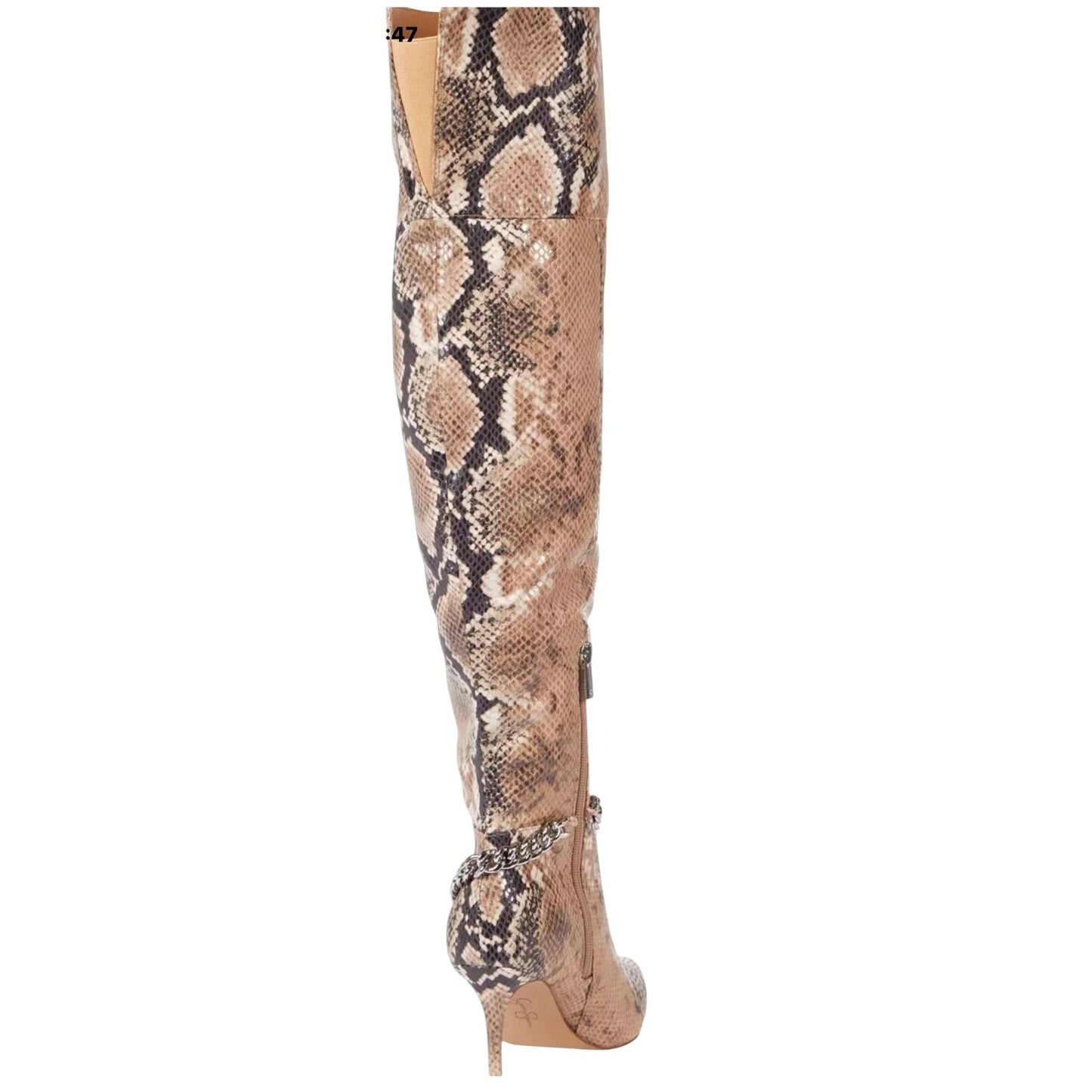 JESSICA SIMPSON / Ammira2M / Snake Print / Over-The-Knee Boots With Chain Detail / Size 9 M