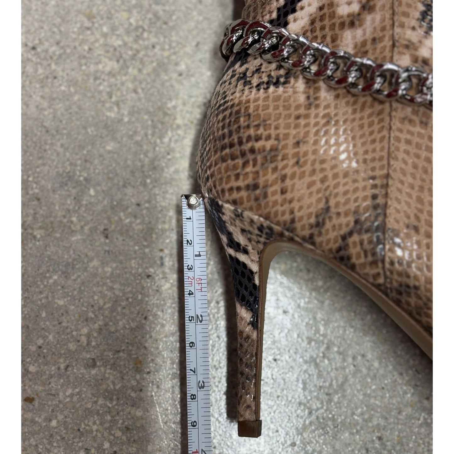 JESSICA SIMPSON / Ammira2M / Snake Print / Over-The-Knee Boots With Chain Detail / Size 9 M
