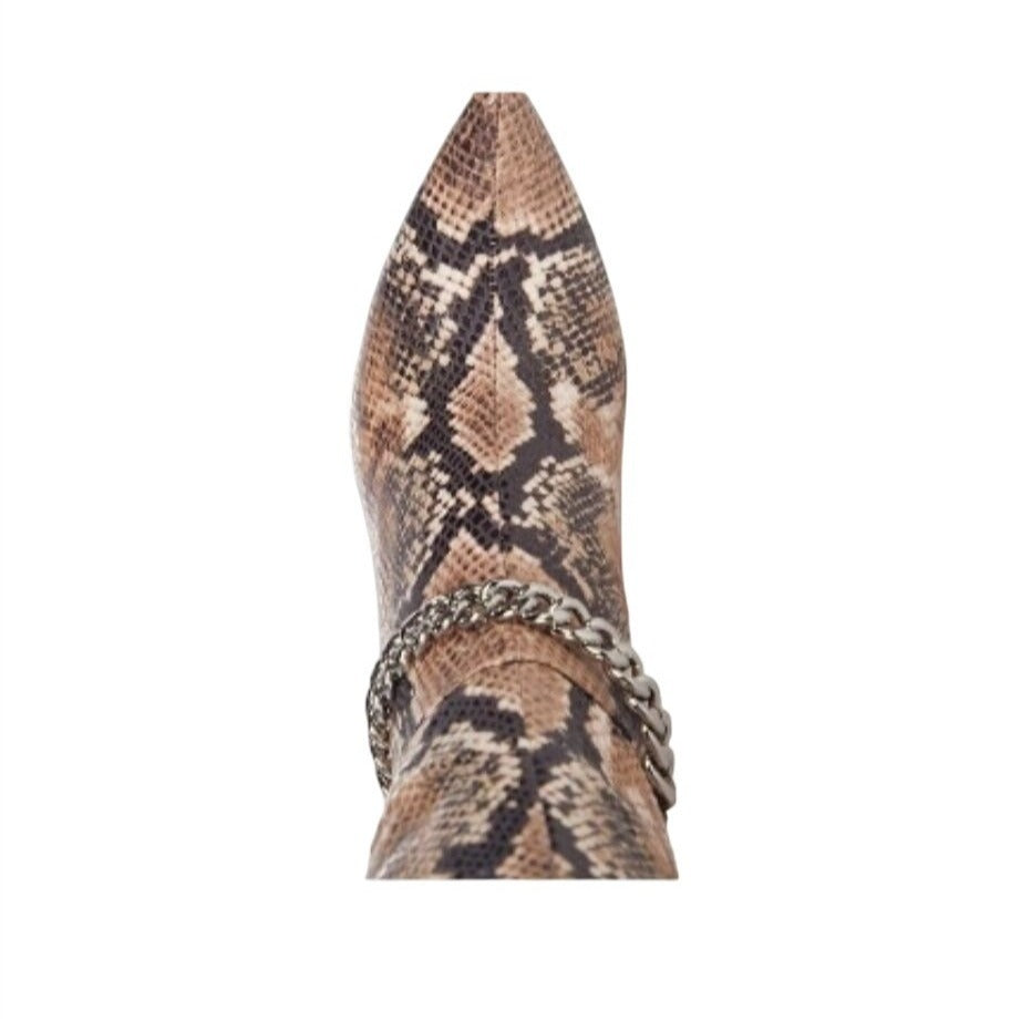 JESSICA SIMPSON / Ammira2M / Snake Print / Over-The-Knee Boots With Chain Detail / Size 9 M