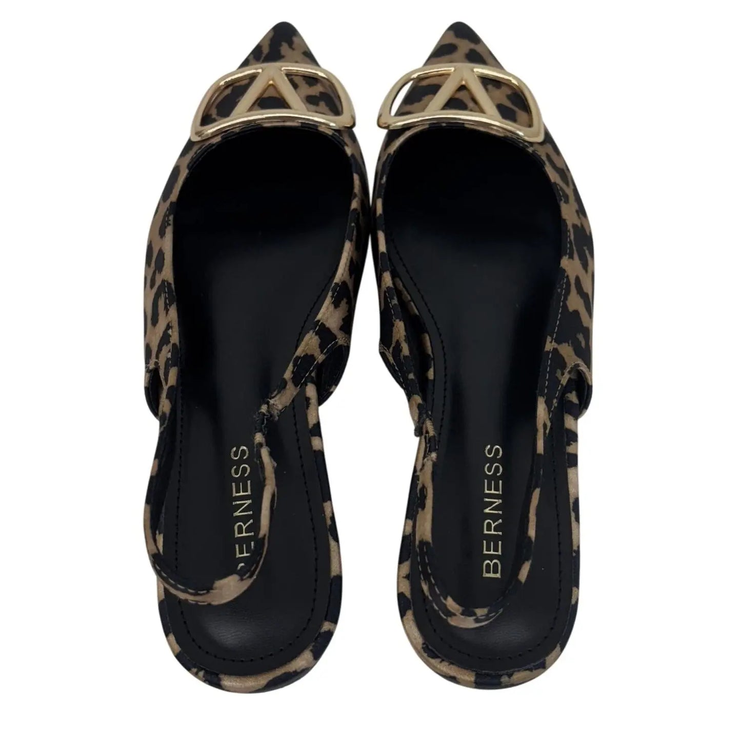 BERNESS / Ruthos / Leopard Print / Slingback / Flats With Gold Buckle Detailing SHOES BY FLOR