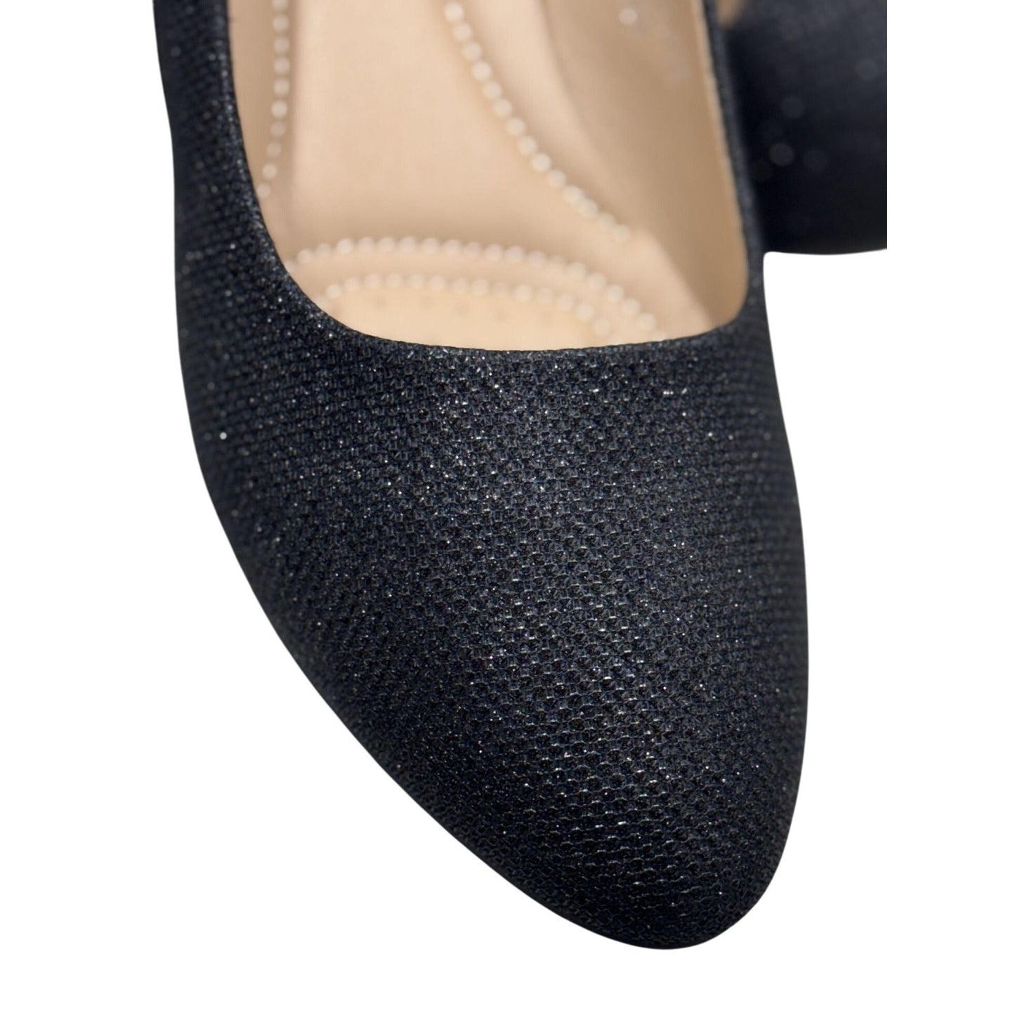 LUCITA / Friendly / Black / Glitter / Slip-On / Ballet / Flats / Pointed Toe Comfortable Shoes / Casual SHOES BY FLOR