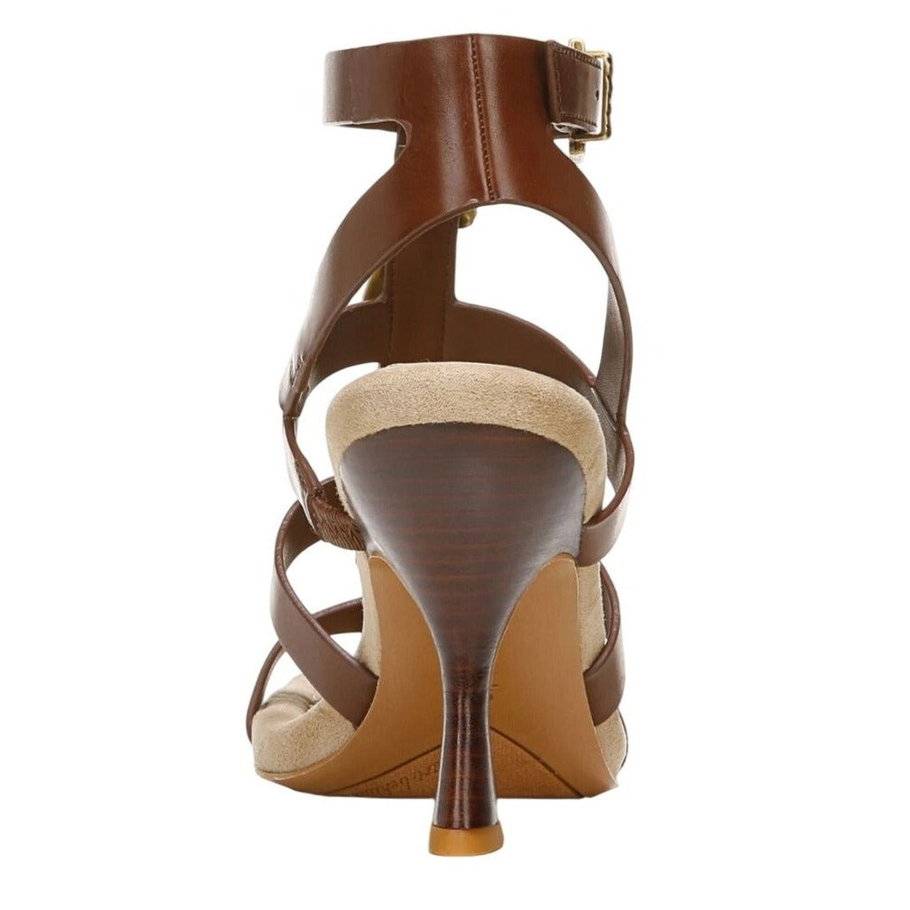 FRANCO SARTO / L-Rine / Dress Sandals / Amber / Brown / Leather / Gold Accent / High Heel / Size 7.5 SHOES BY FLOR