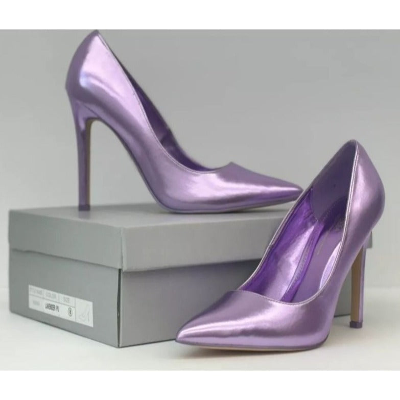 OLIVIA FERGUSON / Kiara / Metallic Lavender / Stiletto High Heels / Pointed Toe Shoes / Size 10 SHOES BY FLOR