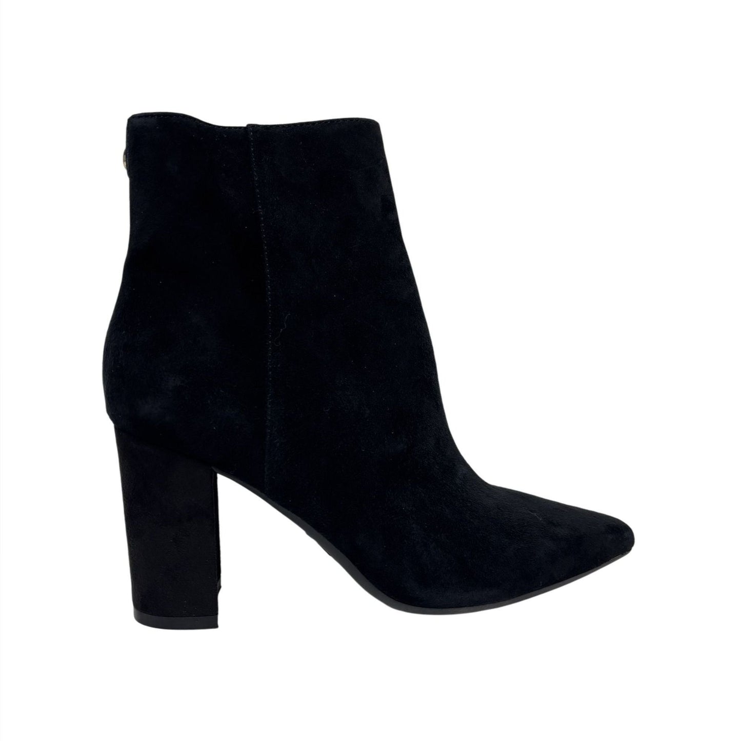NINE WEST / Dery 9X9 / Black / Suede / Ankle Boots / Block Heel / Pointed Toe / Leather / Nine Technology / Size 8M SHOES BY FLOR