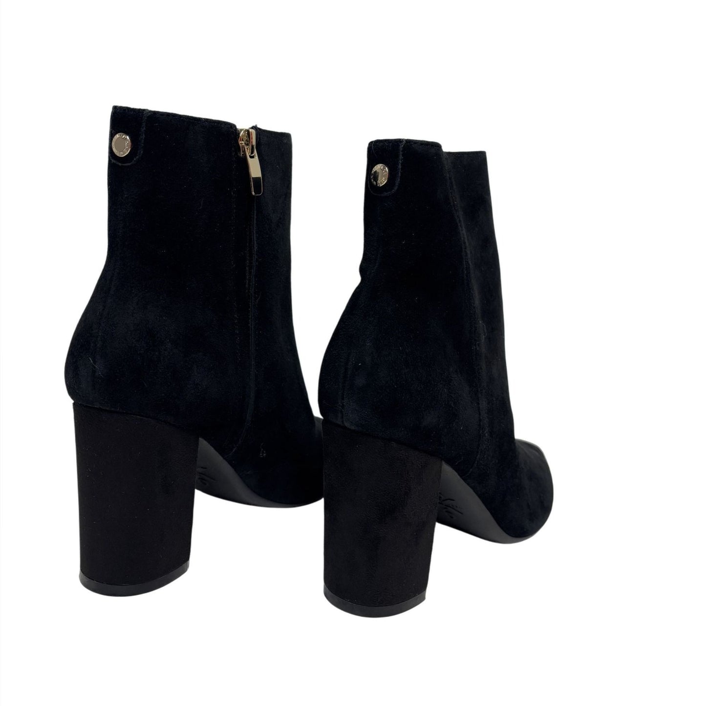 NINE WEST / Dery 9X9 / Black / Suede / Ankle Boots / Block Heel / Pointed Toe / Leather / Nine Technology / Size 8M SHOES BY FLOR