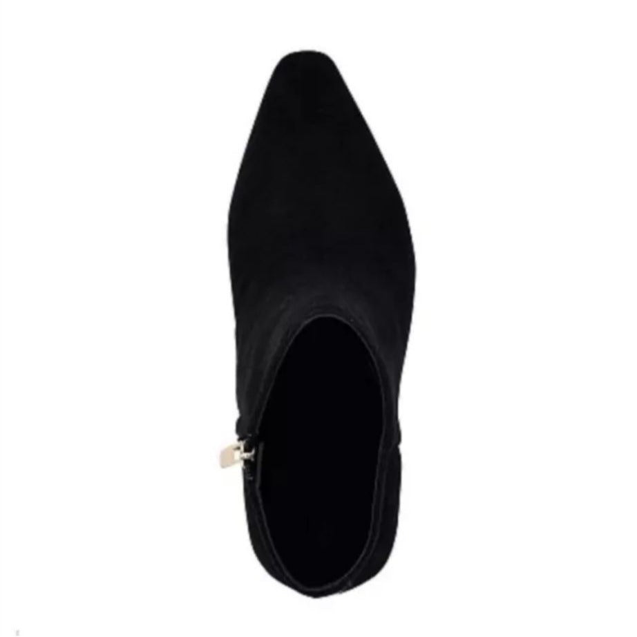NINE WEST / Dery 9X9 / Black / Suede / Ankle Boots / Block Heel / Pointed Toe / Leather / Nine Technology / Size 8M SHOES BY FLOR