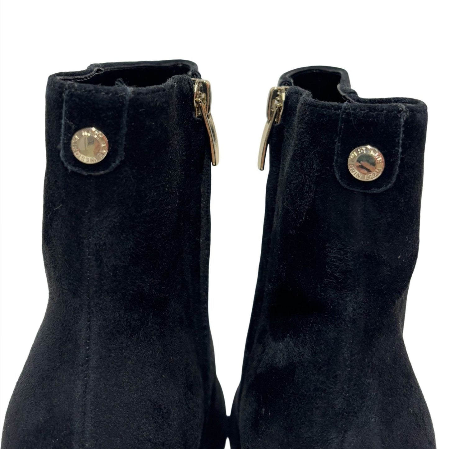 NINE WEST / Dery 9X9 / Black / Suede / Ankle Boots / Block Heel / Pointed Toe / Leather / Nine Technology / Size 8M SHOES BY FLOR