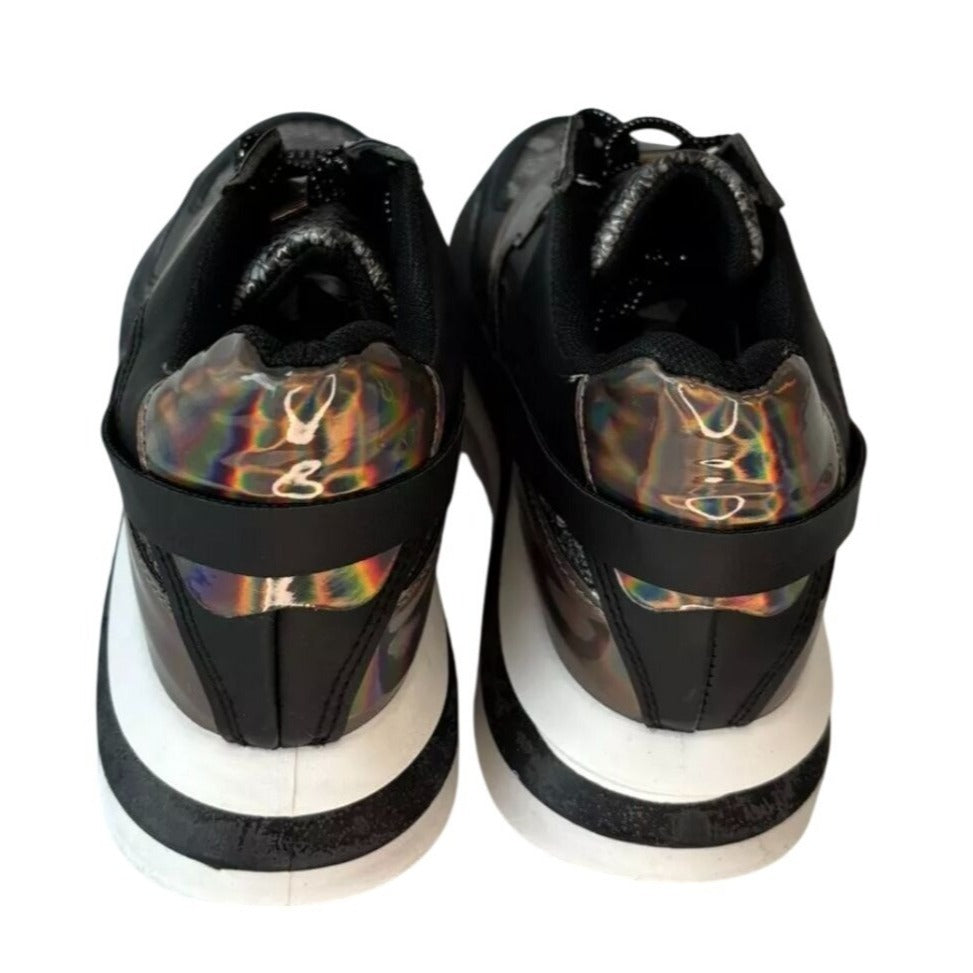 UNILADY / Franky-2 / Black / Reflective / Snakeskin/ Sneakers / Size US 10 SHOES BY FLOR
