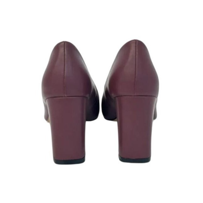 PIERRE DUMAS / Lover-1 / Burgundy / Block Heel / Pointed / Toe Pumps - Faux Leather SHOES BY FLOR