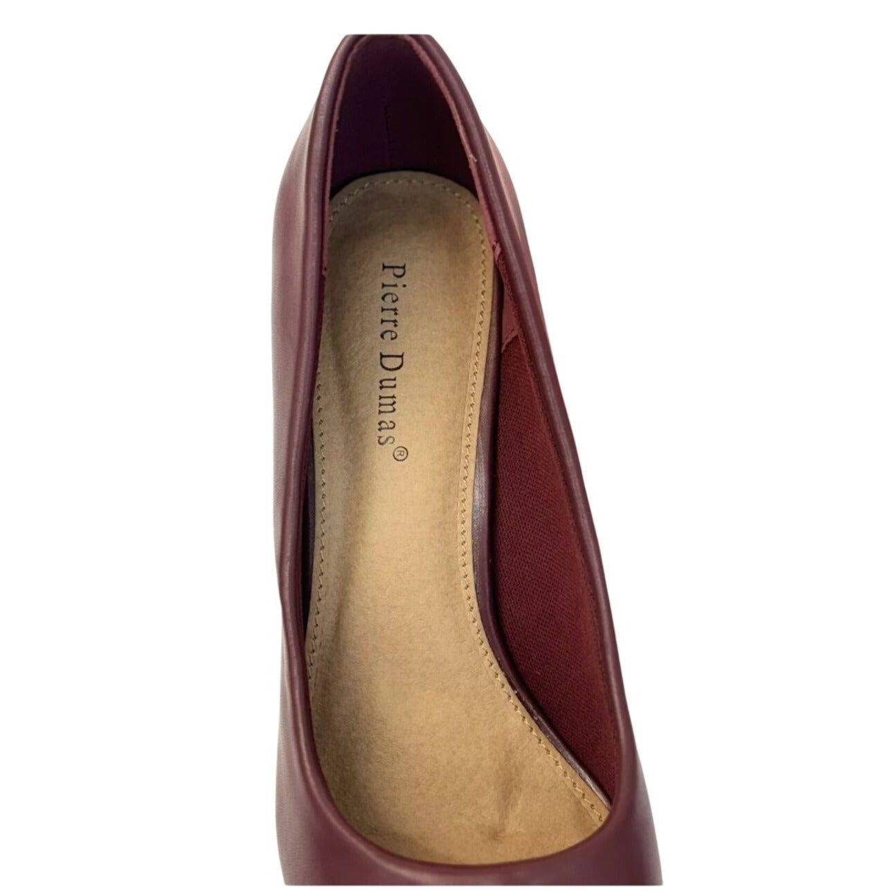 PIERRE DUMAS / Lover-1 / Burgundy / Block Heel / Pointed / Toe Pumps - Faux Leather SHOES BY FLOR