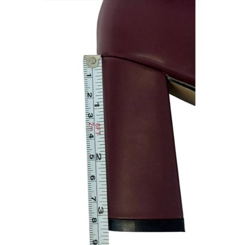PIERRE DUMAS / Lover-1 / Burgundy / Block Heel / Pointed / Toe Pumps - Faux Leather SHOES BY FLOR
