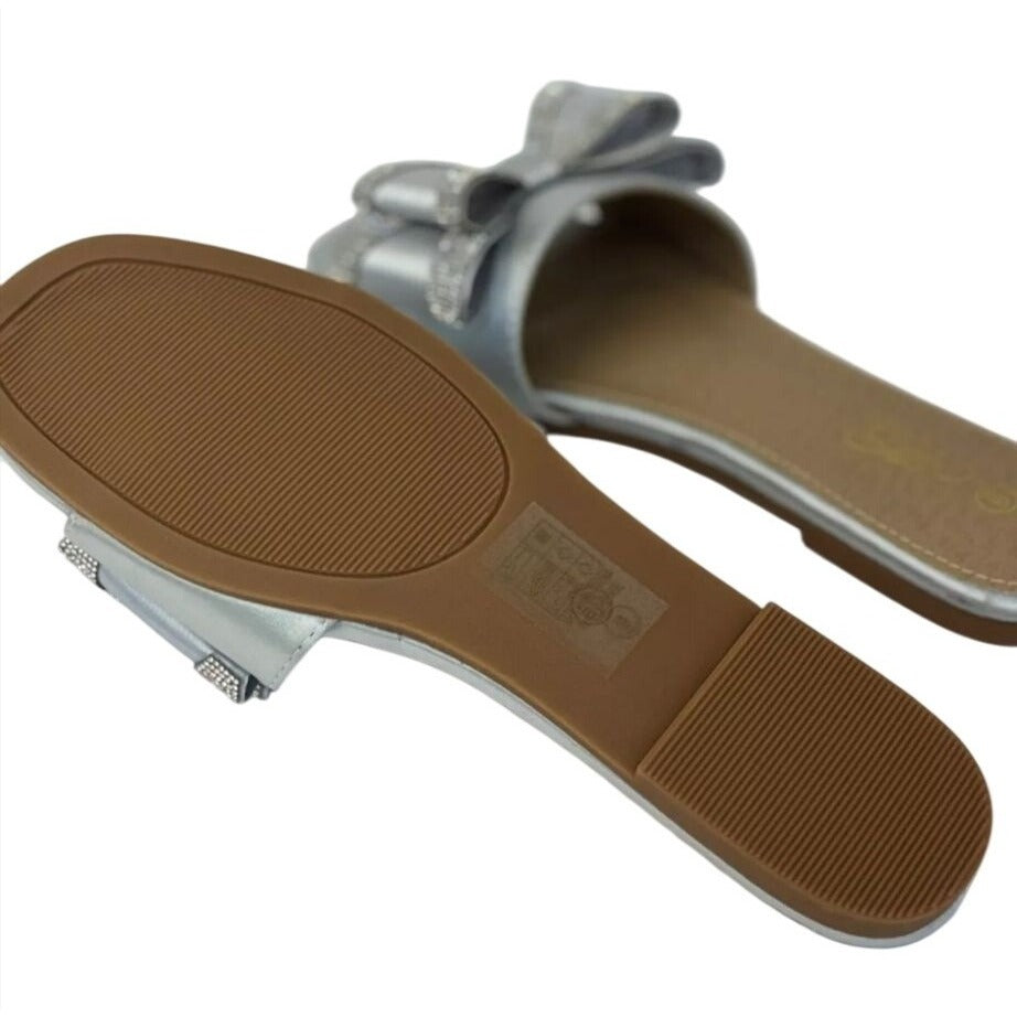 MATA SHOES / Welcome / Silver / Embellished Slide / Sandals / Size 9 SHOES BY FLOR