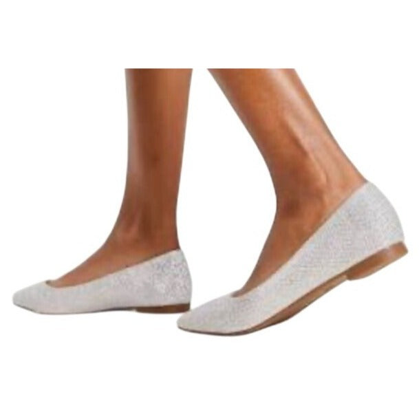 LUCITA / Friendly / Silver / Glittery / Flats / With Pointed Toe Elegant Design SHOES BY FLOR