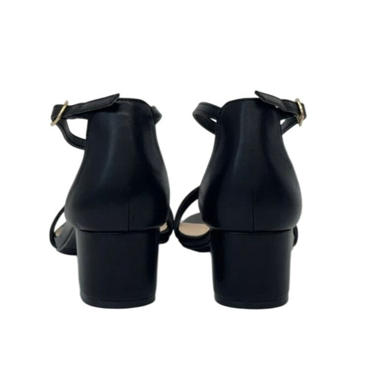 DE BLOSSOM / Annie-50/ Black / Block Heel / Open-Toe Sandals / With Ankle Strap / Memory Foam/ Wide Fit SHOES BY FLOR