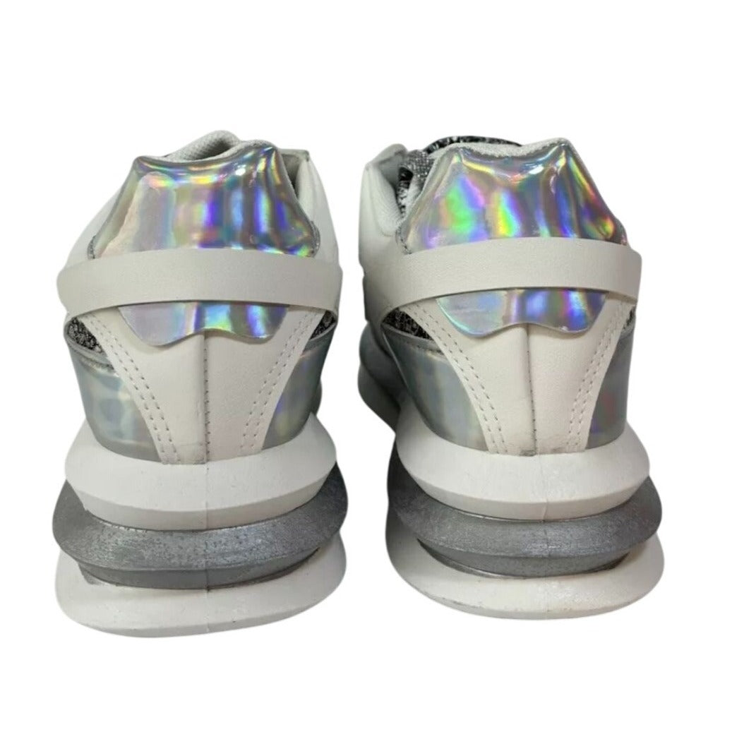UNILADY / Franky-2 / Sneaker / Reflective & Snakeskin / Pattern Chunky Sneakers / With Silver Accents
