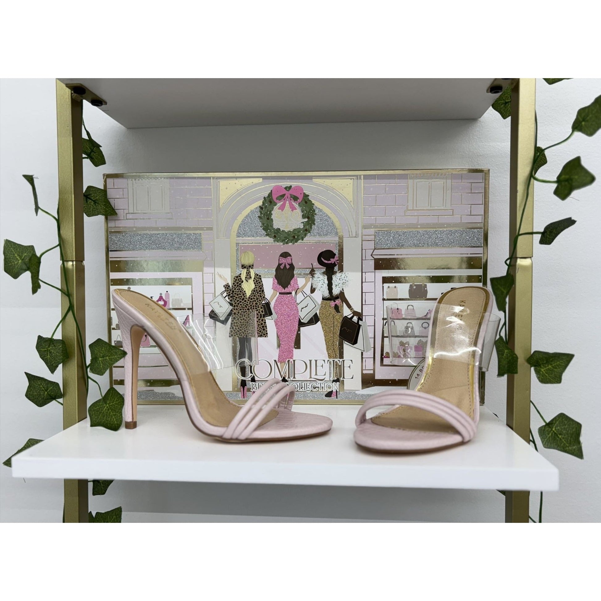 KAYLEEN / Berkley-16 / Pink / High Heeled Sandals With Clear / Strap Detail SHOES BY FLOR
