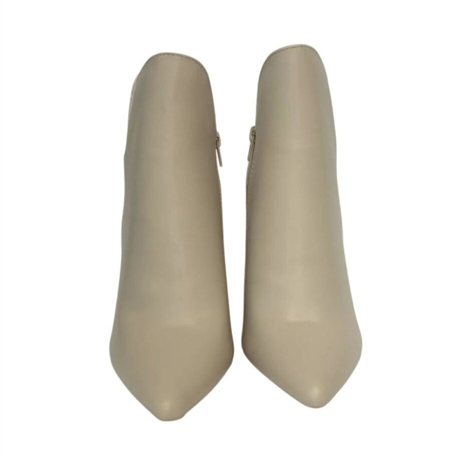 QUPID / Signal-84X / Beige / Faux Leather & Croc / Embossed Ankle / Booties / High Heel