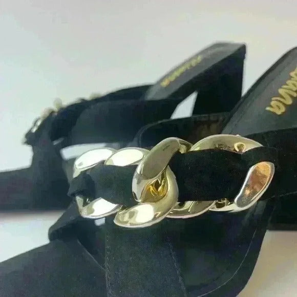 Black & Gold /High Heels Sandals / Size Us 8.5 SHOES BY FLOR